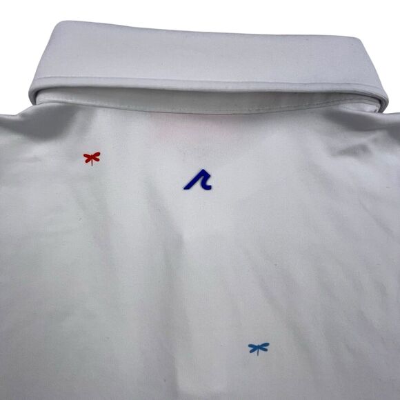 Redvanly Golf Polo Shirt Mens Medium White Dragonfly Athleisure Performance - Picture 7 of 10